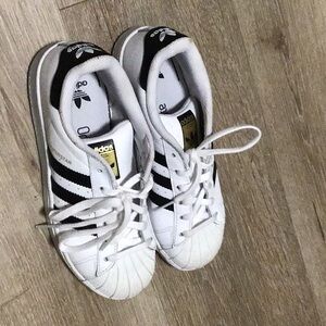 Adidas Kids White and Black Sneakers